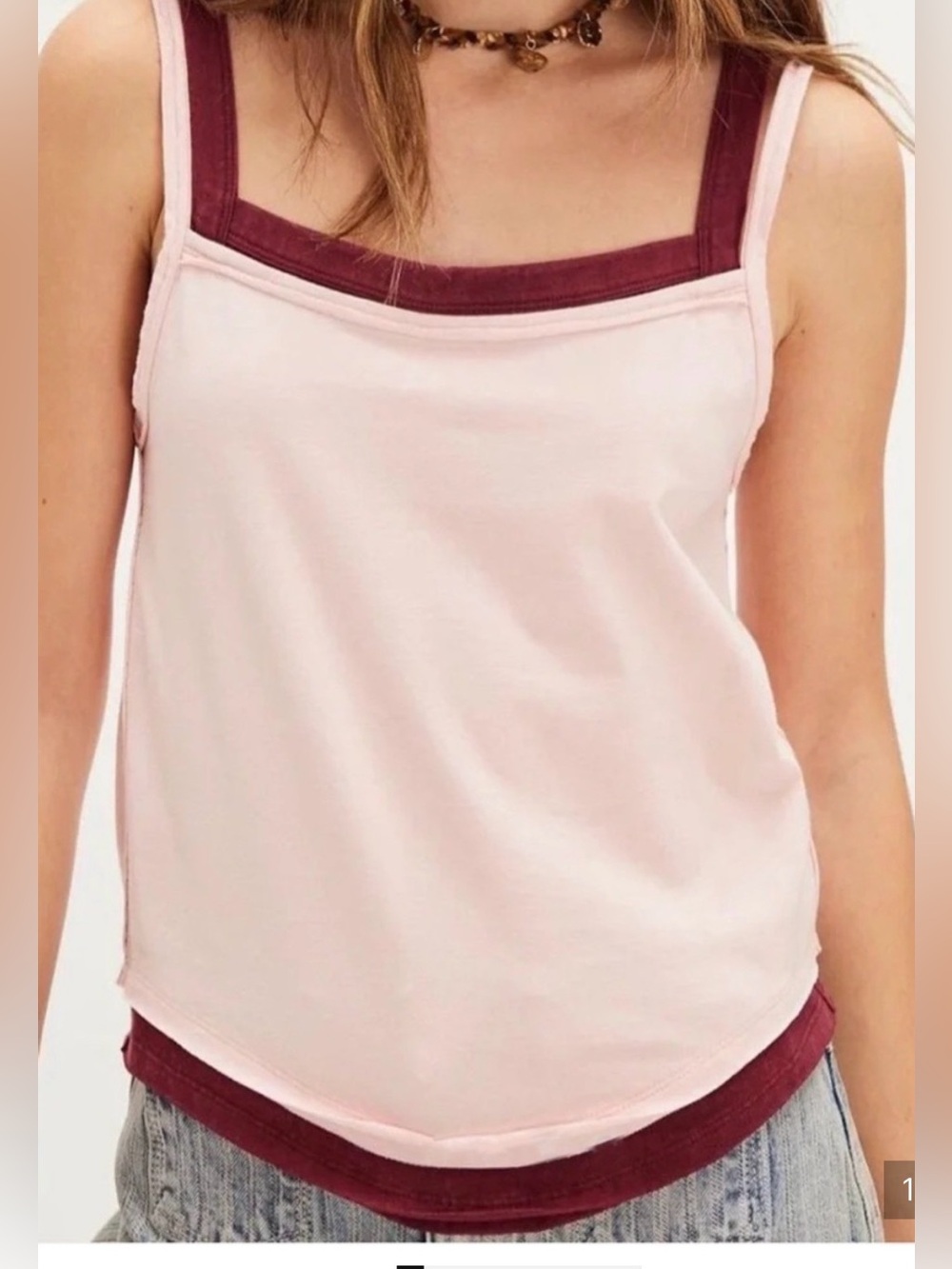 Free People We The Free Twofer Tank. NWT. Strawberry rose combo